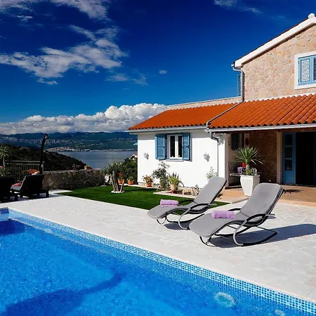 Villa Romantic Stone With Pool, Panoramic Sea View Near The - By Traveler Tourist Agency Krk Id 2134 Vrbnik (Primorje-Gorski Kotar)