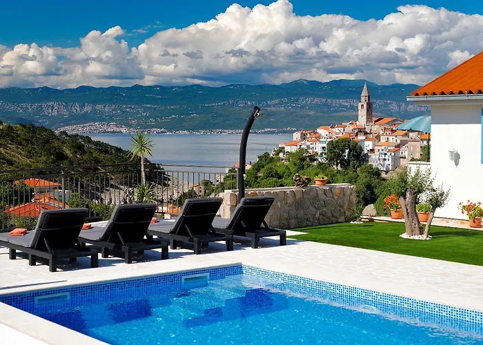Romantic Stone With Pool, Panoramic Sea View Near The - By Traveler Tourist Agency Krk Id 2134 * Vrbnik (Primorje-Gorski Kotar)