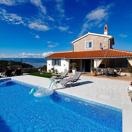 Romantic Stone With Pool, Panoramic Sea View Near The - By Traveler Tourist Agency Krk Id 2134 빌라 *
