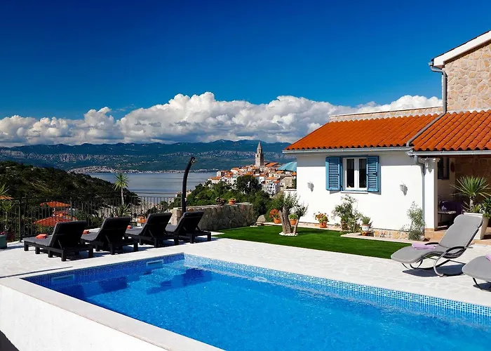 Romantic Stone With Pool, Panoramic Sea View Near The - By Traveler Tourist Agency Krk Id 2134