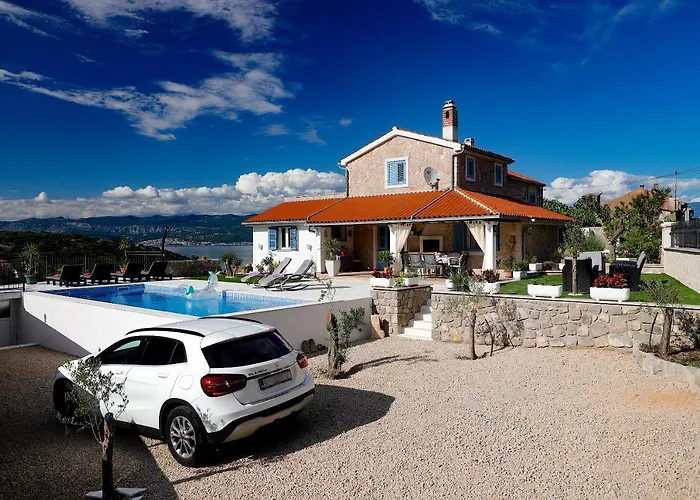 Romantic Stone With Pool, Panoramic Sea View Near The - By Traveler Tourist Agency Krk Id 2134 Vila