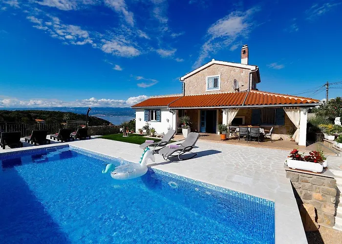 Romantic Stone With Pool, Panoramic Sea View Near The - By Traveler Tourist Agency Krk Id 2134 Vila *